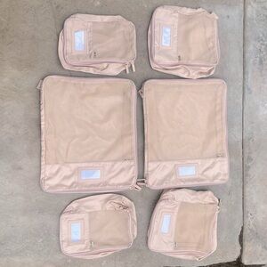 BEIS | The Compression Packing Cubes 6 pc in Beige NEW